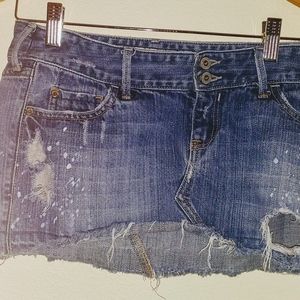 Hollister Distressed Denim Mini Skirt